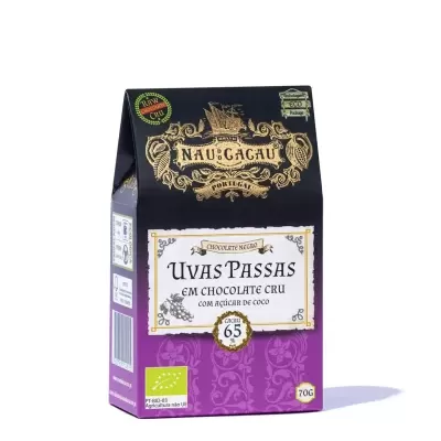 Uvas Passas em Chocolate Cru