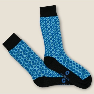 Meias Rodilha Azulejos Azuis