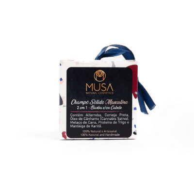 Champô Sólido Masculino 2 em 1 Barba e Cabelo