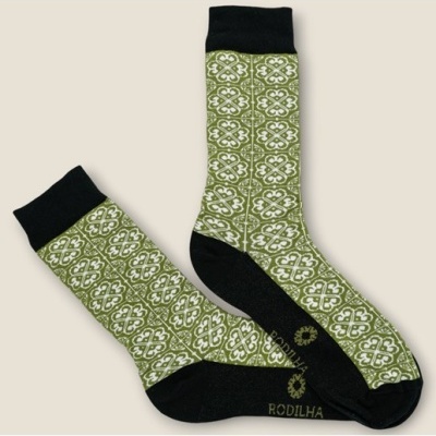 Meias Rodilha Azulejos Verdes