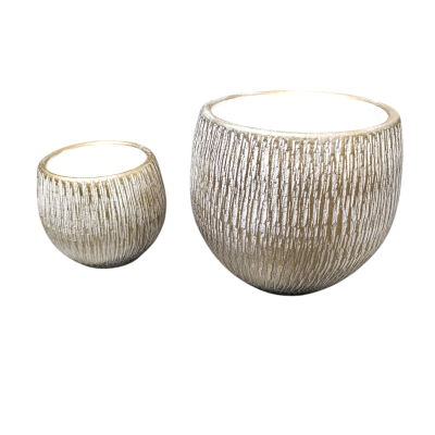 Vaso Veneza Branco e Ouro