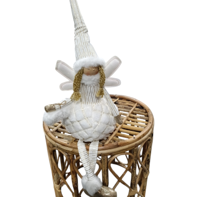 NATAL ANJO MENINA BRANCO SENTADO
