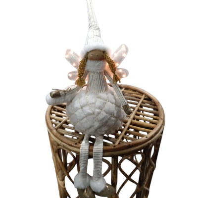 NATAL ANJO MENINA BRANCO SENTADO