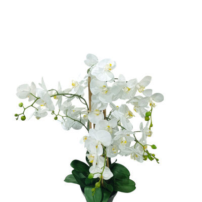 Planta artificial orquídea branco 90cm