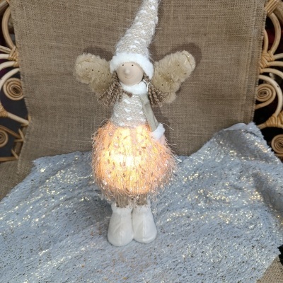 Menina Natal com luz 30cm