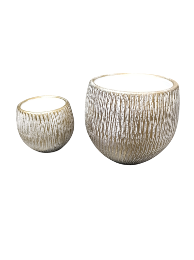 Vaso Veneza Branco e Ouro