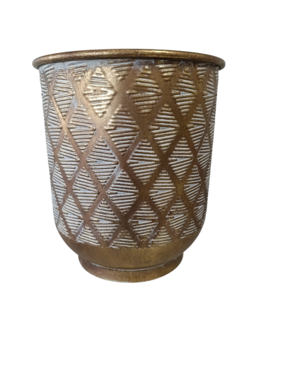 Vaso Metal Ouro Envelhecido