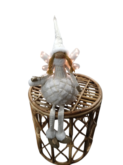 NATAL ANJO MENINA BRANCO SENTADO