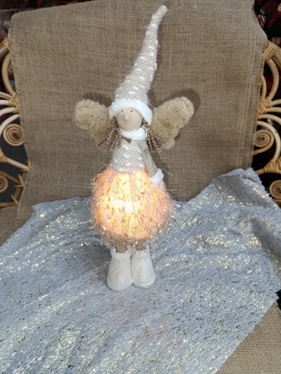 Menina Natal com luz 30cm