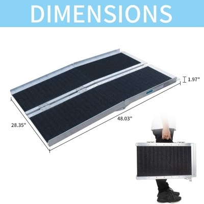 Rampa de alumínio dobrável e portátil 243 x 67 x 5 cm - 21.6 kgs - Alfa 840