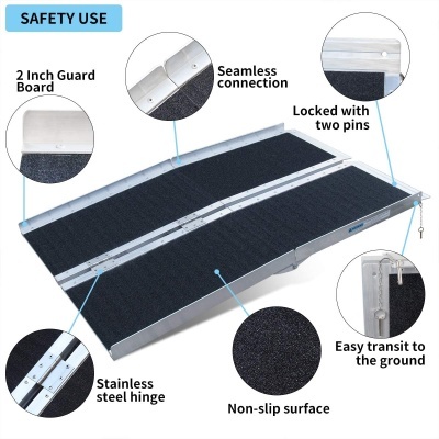 Rampa de alumínio dobrável e portátil 182 x 67 x 5 cm - 15 kgs - Alfa 839