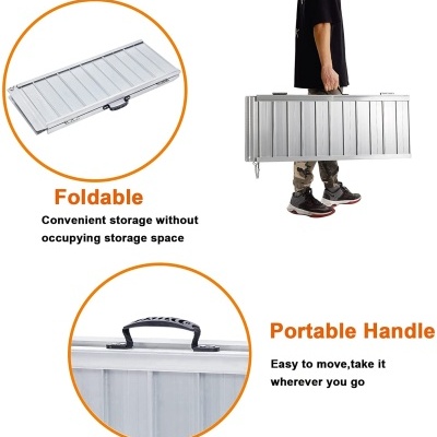 Rampa de alumínio dobrável e portátil 152 x 67 x 5 cm - 12.2 kgs - Alfa 838