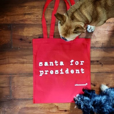 Saco 'santa for president'