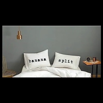 'banana' + 'split' - Conjunto de duas fronhas brancas para almofadas de cama