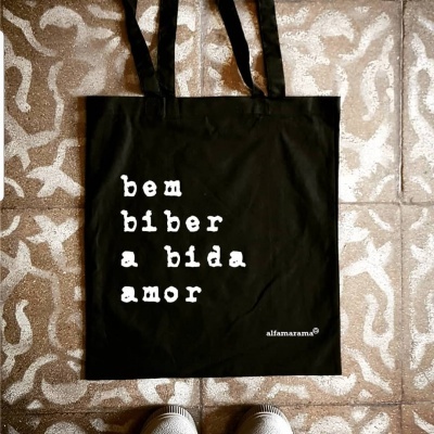 Saco 'bem biber a bida amor' Preto