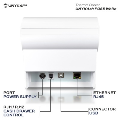 Impressora Termica POS 5 White - USB-LAN(USB +LAN+RJ12-RJ11