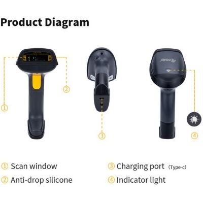 Equip Leitor de Código de Barras 1D Laser Wireless + Suporte