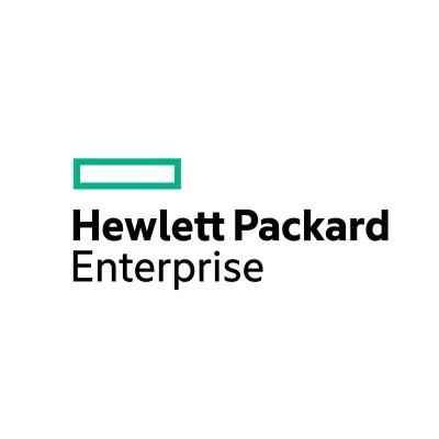 Logótipo da Hewlett Packard Enterprise com retângulo verde e texto preto