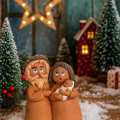 Presépio em barro miniatura