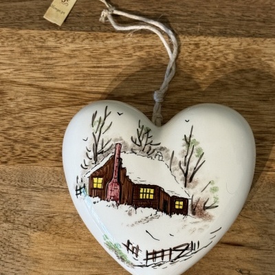 Coração de cerâmica Natal