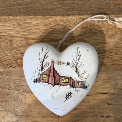 Coração de cerâmica Natal