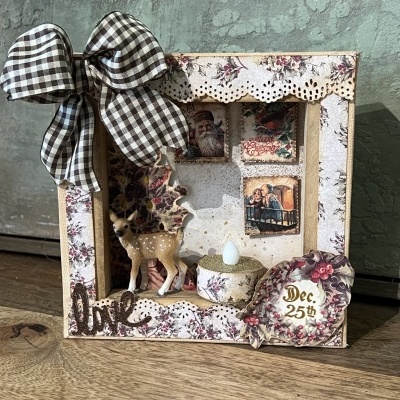Quadro tela natal scrapbooking