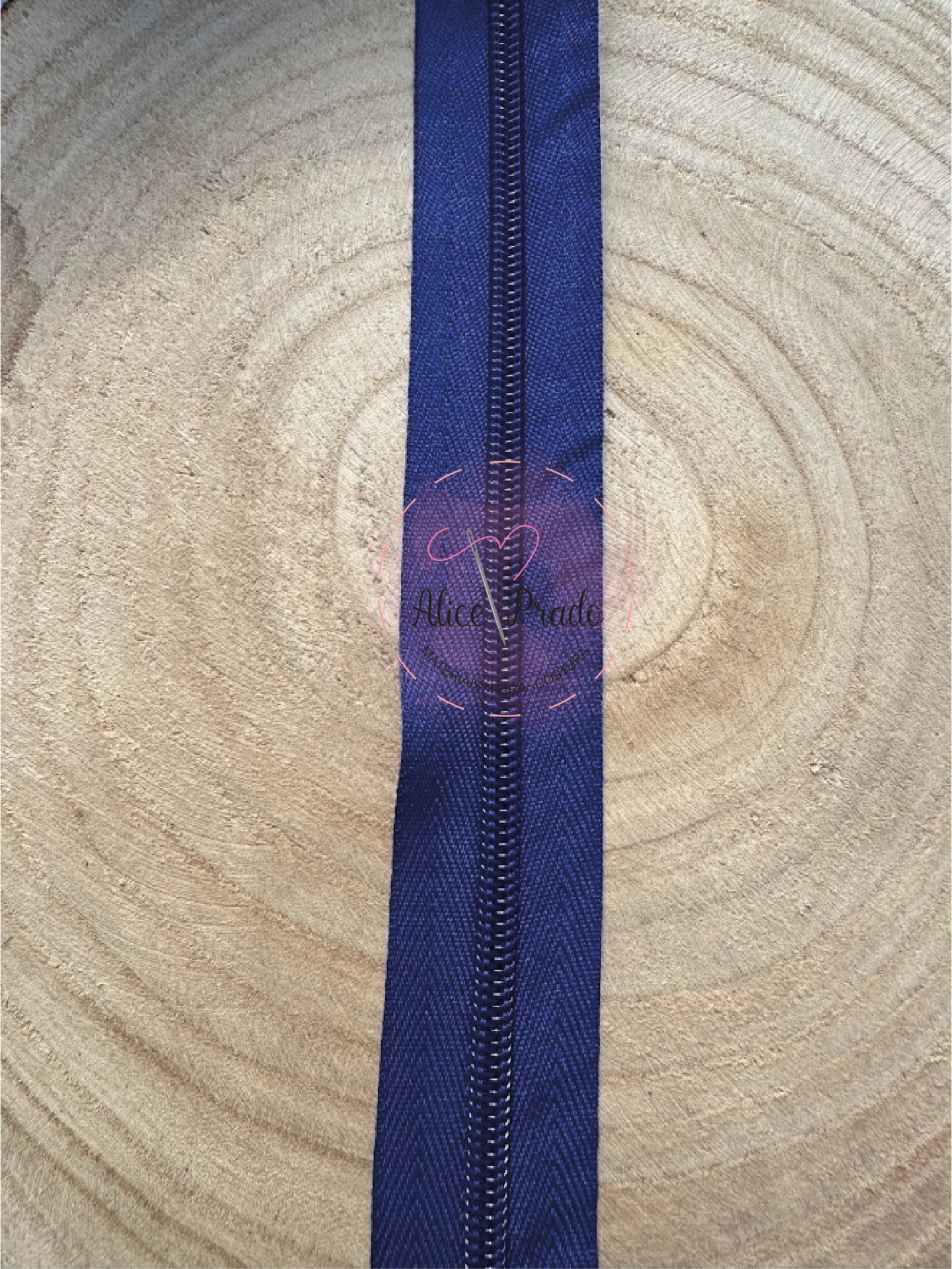 Zíper malha nº5 cor Azul caneta