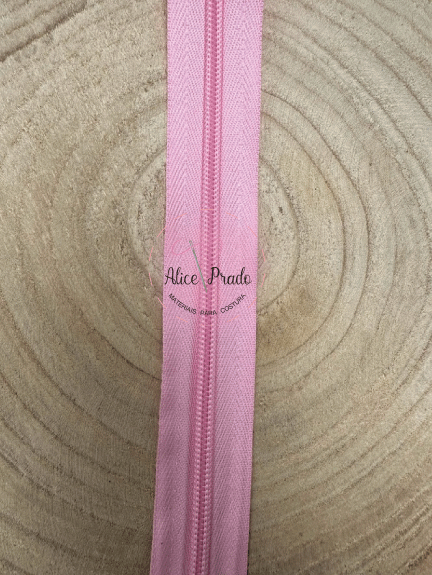 Zíper malha nº5 cor Rosa Pastel