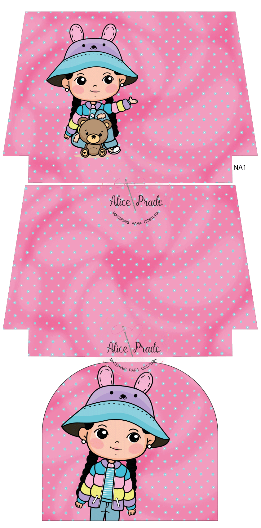 Necessaire com aba meninas NA1
