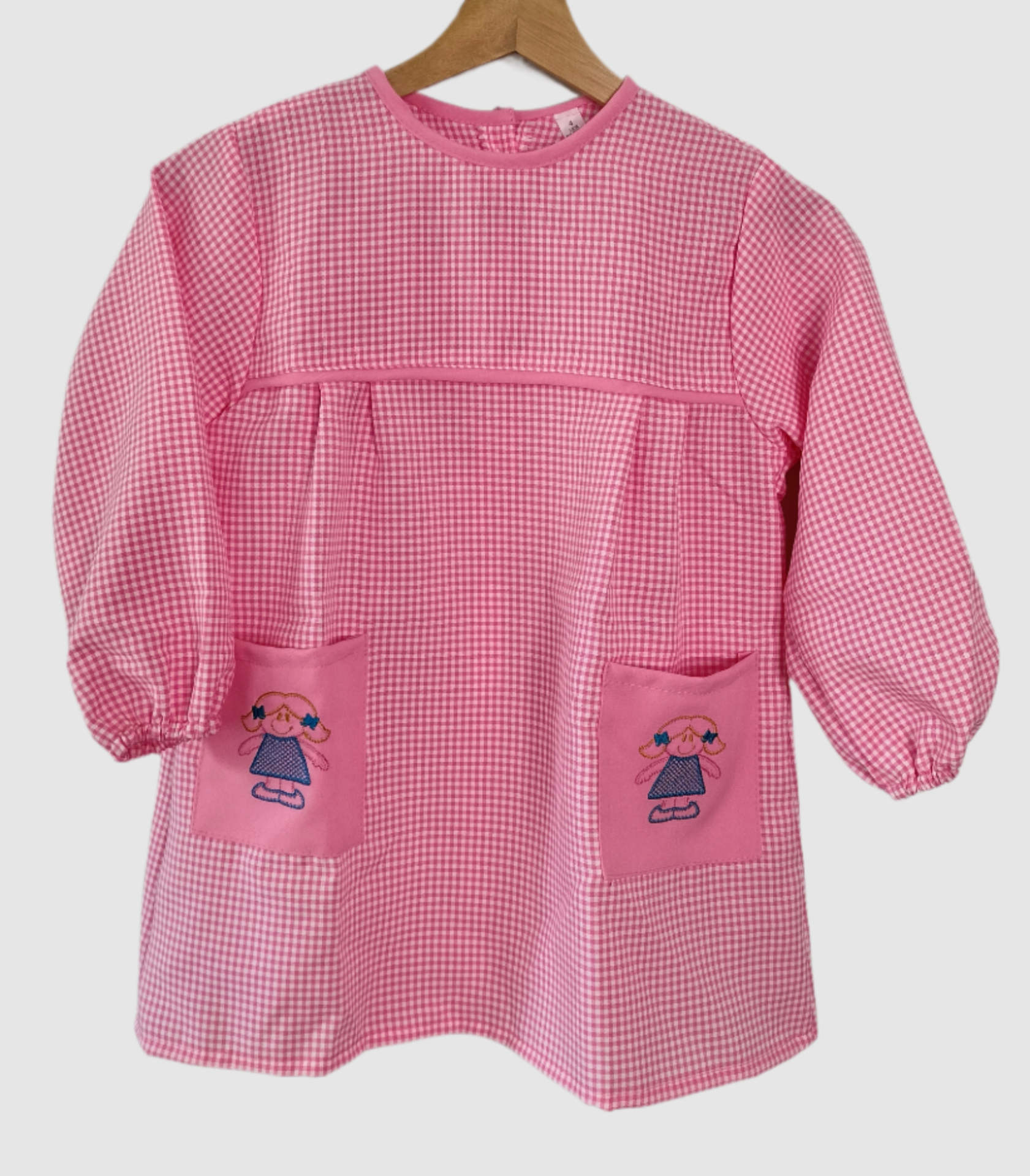 Bata escolar menina rosa c/ Bordado Bata escolar menina rosa c/ Bordado