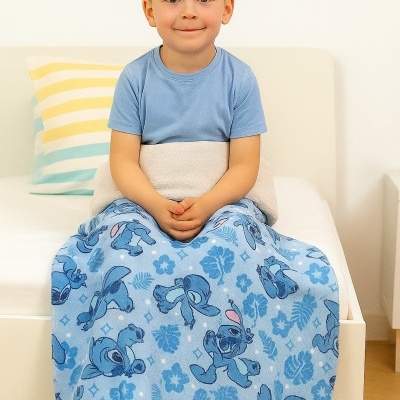 Manta Coralina Stitch Azul