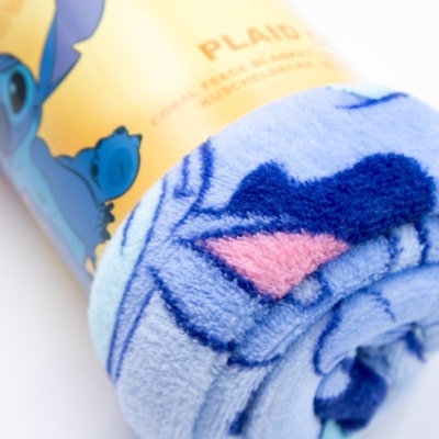 Manta Coralina Stitch Azul