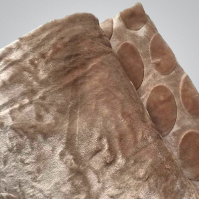 Cobertor Veludo Cavado Taupe