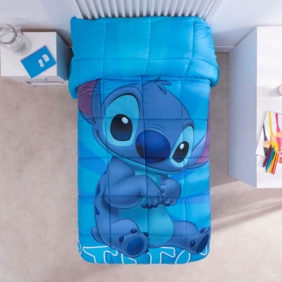 Edredão Nórdico Lilo & Stitch Azul Solteiro