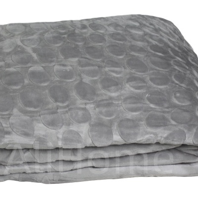Cobertor Veludo Cavado Cinza Claro