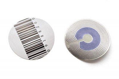 Alarme de rádio frequência adesivo 4mm de diâmetro desativável