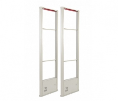 Par de antenas de detecção de segurança para loja, brancas com detalhes vermelhos