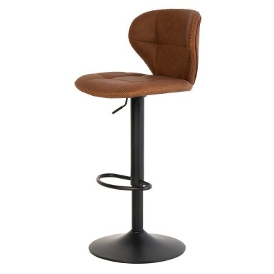 Banco alto de balcão castanho com base preta