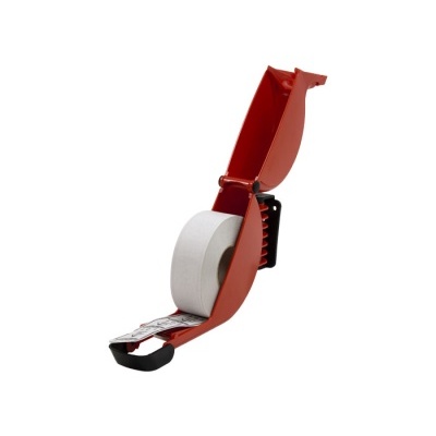 Dispensador manual de fita adesiva vermelho com fita branca