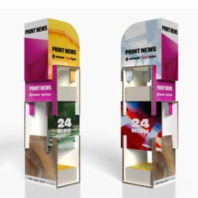 Expositor para brochuras e revistas