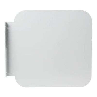 Mesa dobrável branca de parede em metal com cantos arredondados