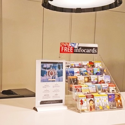 Porta-Menus de Mesa com Base Alumínio | Vertical