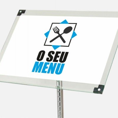 Porta-Menu A4 Magnético | Pé Telescópico
