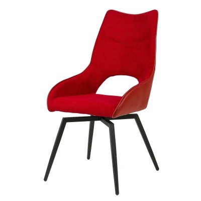 cadeira moderna vermelha com pernas pretas