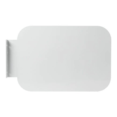 Mesa de parede dobrável branca com suporte metálico