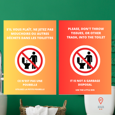Poster WC (inglês & francês)