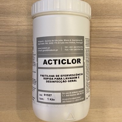 ACTICLOR -  ~200 Pastilhas de Efervescência Rápida para Lavagem e Desinfeção Geral (1kg ~200 pastilhas) ACTICLOR -  ~200 Pastilhas de Efervescência Rápida para Lavagem e Desinfeção Geral (1kg ~200 pastilhas)