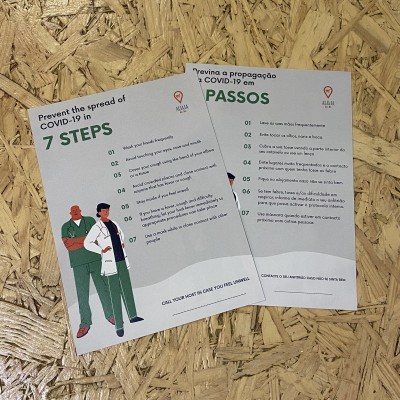 Poster PREVENÇÃO COVID (inglês e português)