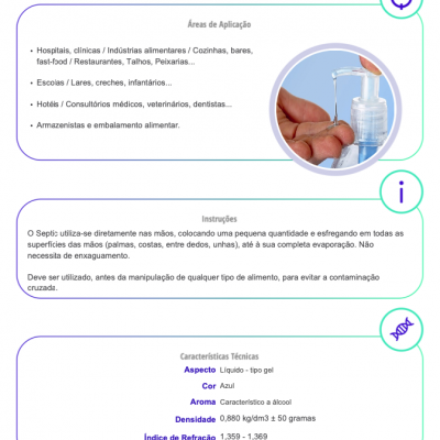 SEPTIC - Gel Desinfectante anti-séptico para mãos > 70% (v/v) (1Litro)