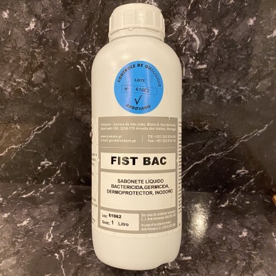 Fist Bac - Produto de lavagem de mãos germicida, bactericida, inodoro (garrafa 1L)